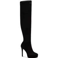 Black Suede Thigh High Boot