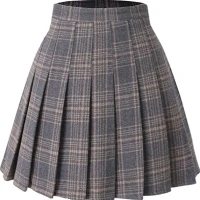 Hoerev Women Girls Versatile Plaid Pleated Skirt with Shorts for Cold Weather