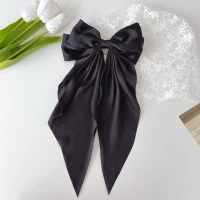 4.7US $ |Solid Color Big Large Satin Bow Hairpins Barrettes For Women Girl Wedding Long Ribbon Korean Hair Clip Hairgrip Hair Accessories|Women&#39;s Hair Accessories|   - AliExpress