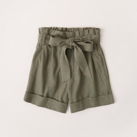 Linen-Blend Belted Shorts
