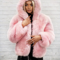 Lola Faux Fur Hoodie - Blush Pink  â€” Pink Plastic