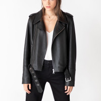 Maysen Leather Jacket In Black