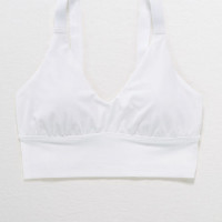 Aerie Real Me Twist Back Sports Bra Womens White