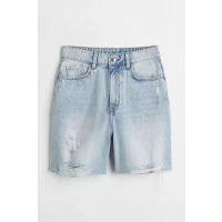 H & M - High Waist Bermuda Shorts - Blue