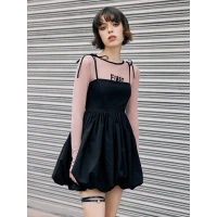 Solid Ruffle Knotted Mini Dress