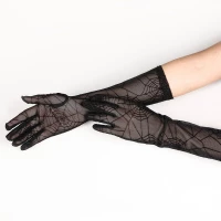 Spider Web Pattern Mesh Gloves