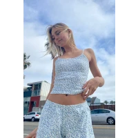 Skylar Ribbed Floral Bow Tank