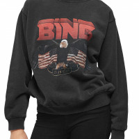 Womens Anine Bing Vintage Bing Graphic Sweatshirt, Size X-Small - Black