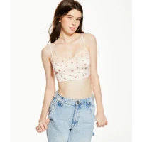 Floral Lace Cropped Bustier Cami