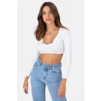 Aspo Long Sleeve Crop Top