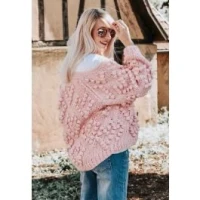 Knit Your Love Cardigan in Pink