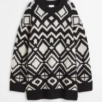 Jacquard-Pullover - Black/Patterned - Ladies | H&M DE