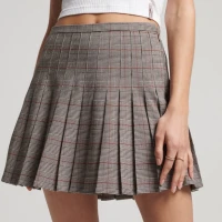 Check box pleat mini skirt - pull&bear
