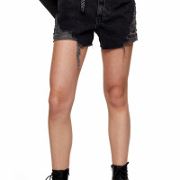 Womens Topshop Super Ripped Mom Shorts, Size 12 US - Black