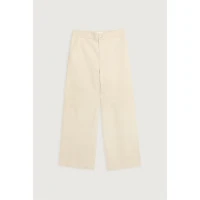 CROPPED TWILL WIDE LEG PANT