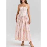 YSABELLA Peach Floral Print Sundress | Nordstrom