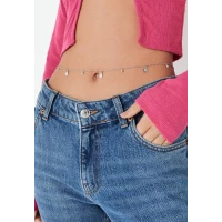 Silver Look Rhinestone Disc Belly Chain