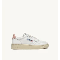 Medalist Low Sneakers in White and Pink Leather