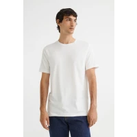 Slim Fit Round-necked T-shirt - White