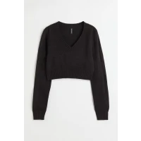 Cropped jumper - Black