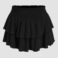 Shirred Ruffle Tiered Skirt Curve & Plus