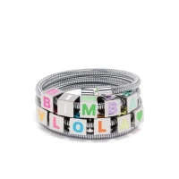 Bimba y Lola coil chain logo bracelet