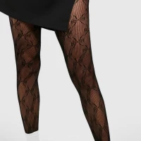 Bow Printed Fishnet Tights