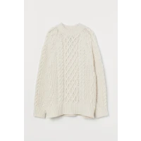 H & M - Cable-knit Sweater - White
