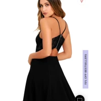 Lulus | Perfect Evening Black Lace Skater Dress