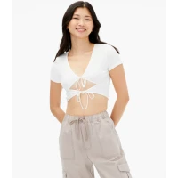 Double Tie-Front Crop Top