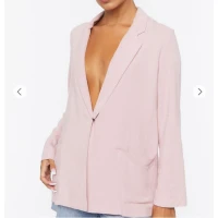 Linen-Blend Notched Blazer