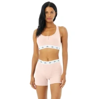 Icon Ribbed Henley Bra in Pink Mauve,| Alo Yoga