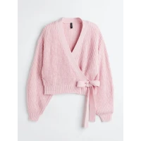 Knitted wrapover cardigan