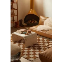 Checkerboard Woven Shag Rag Rug