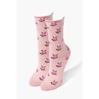 Floral Print Crew Socks