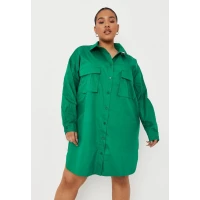 Plus Size Green Shirt Dress