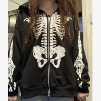 Skeleton zip up jacket