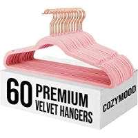 Amazon.com: Cozymood Luxury Pink Velvet Hangers 60 Pack, Premium Clothes Hangers Non-Slip Felt Hangers, Strong Pink Hangers Heavy Duty Coat Hangers, Sturdy Suit Hangers Space Saving, No Shed, 360 Rotating Hook : Everything Else