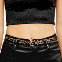 Leopard Print Skinny Belt