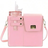 BABYYER Crossbody Bags for Women Water Cup Purse with Cup Holder Outdoor Portable Crossbody Cup Holder Bag Water Bottle Purse (Pink)