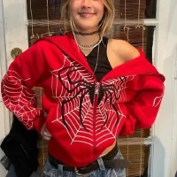 Red Spider Hoodie Zip Up