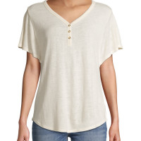 Women's V-Neck Flutter Sleeve T-Shirt
