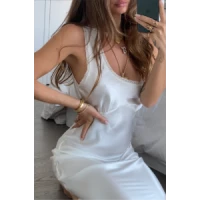 Cherry St Silk Slip in Ivory - Heavy Manners