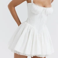 PIETRA WHITE CORSET MINI DRESS