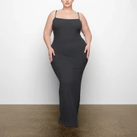 Soft Lounge Long Slip Dress - Graphite