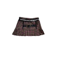 Mini Chain Pleated Skirt