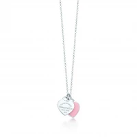 Pink Double Heart Tag Pendant
