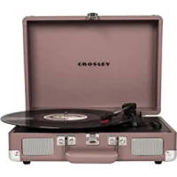 Amazon.com: Crosley CR8005D-PS Cruiser Deluxe Vintage 3-Speed Bluetooth Suitcase Turntable, Purple Ash : Electronics