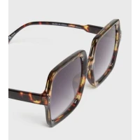 Hip to Be Square Brown Tortoiseshell Effect Oversized Sunglasses New Look