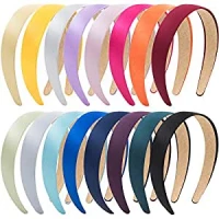 Amazon.com : EAONE 16 Pieces Satin Headband Hard Headbands Wide Anti-slip Ribbon Hair Bands for Women Girls with 1 pouch bag, 1.2 Inch, 16 Colors : Beauty &amp; Personal Care